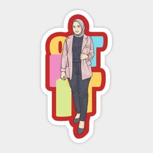 Girl In Office Oufit Sticker